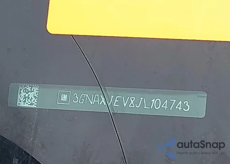 2018 Chevrolet Equinox Lt z USA, uszkodzony, nr VIN 3GNAXJEV8JL104743